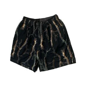 Used Nike Premium Reversible Lightning Basketball Shorts Size Medium Black Gray